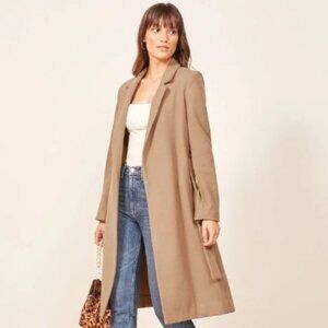 Reformation Barton Coat Size S Wool Camel
